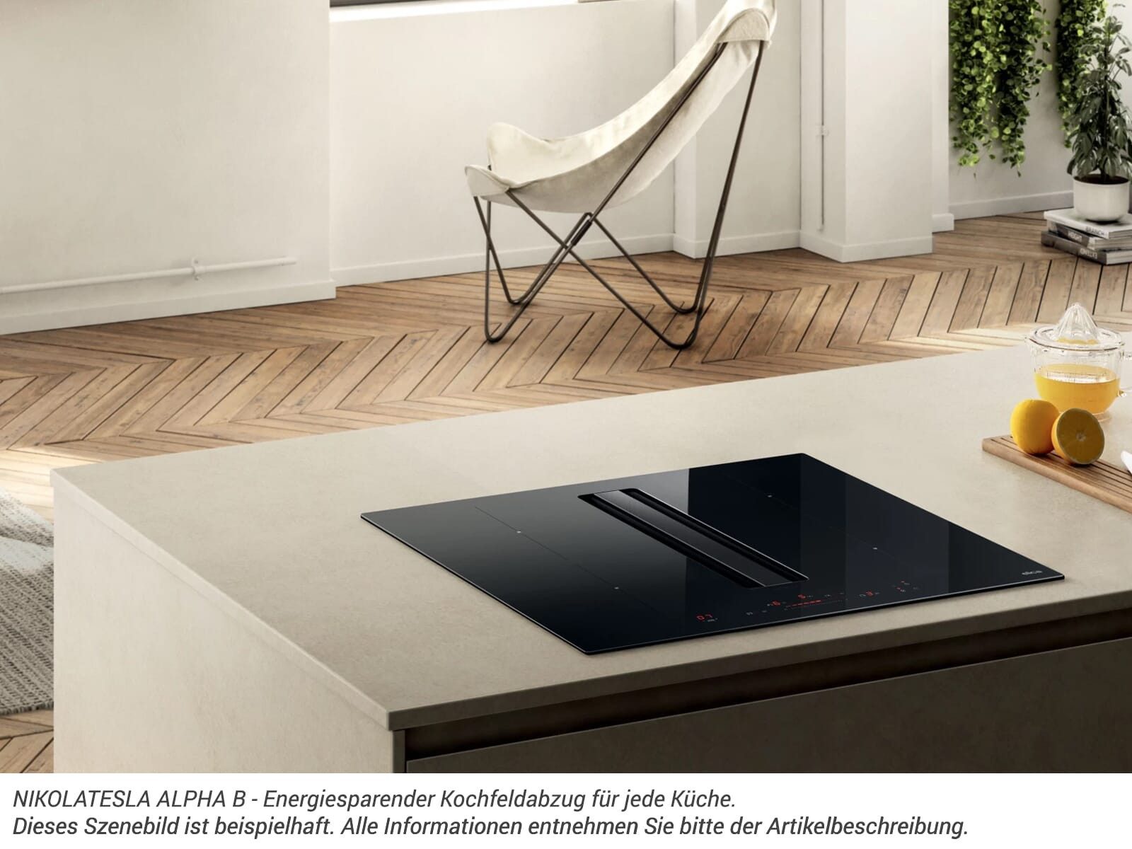 Elica Kochfeld mit Dunstabzug PRF0196211, Timer, TouchControl-Bedienung
