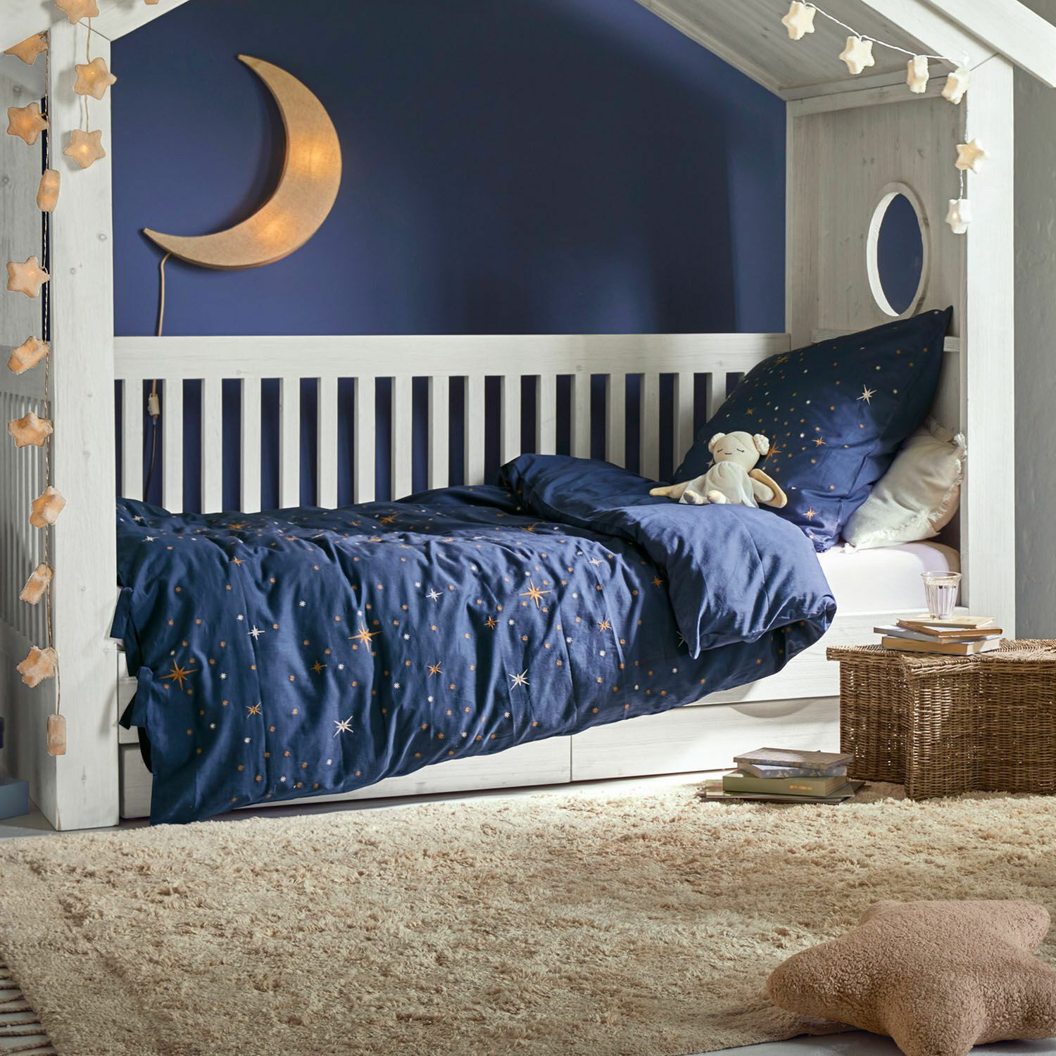 Mirabeau Kinderbettwäsche Bettwäsche Starwhisper blau/gold