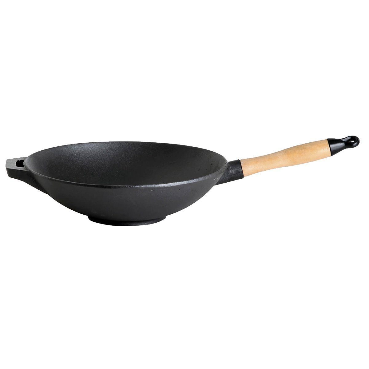 GAUMENKICK Wok mit Bratpfanne, Gusseisen D:30cm Bratpfanne Asiawok Gusseisen (1-tlg) Holzgriff Wokpfanne