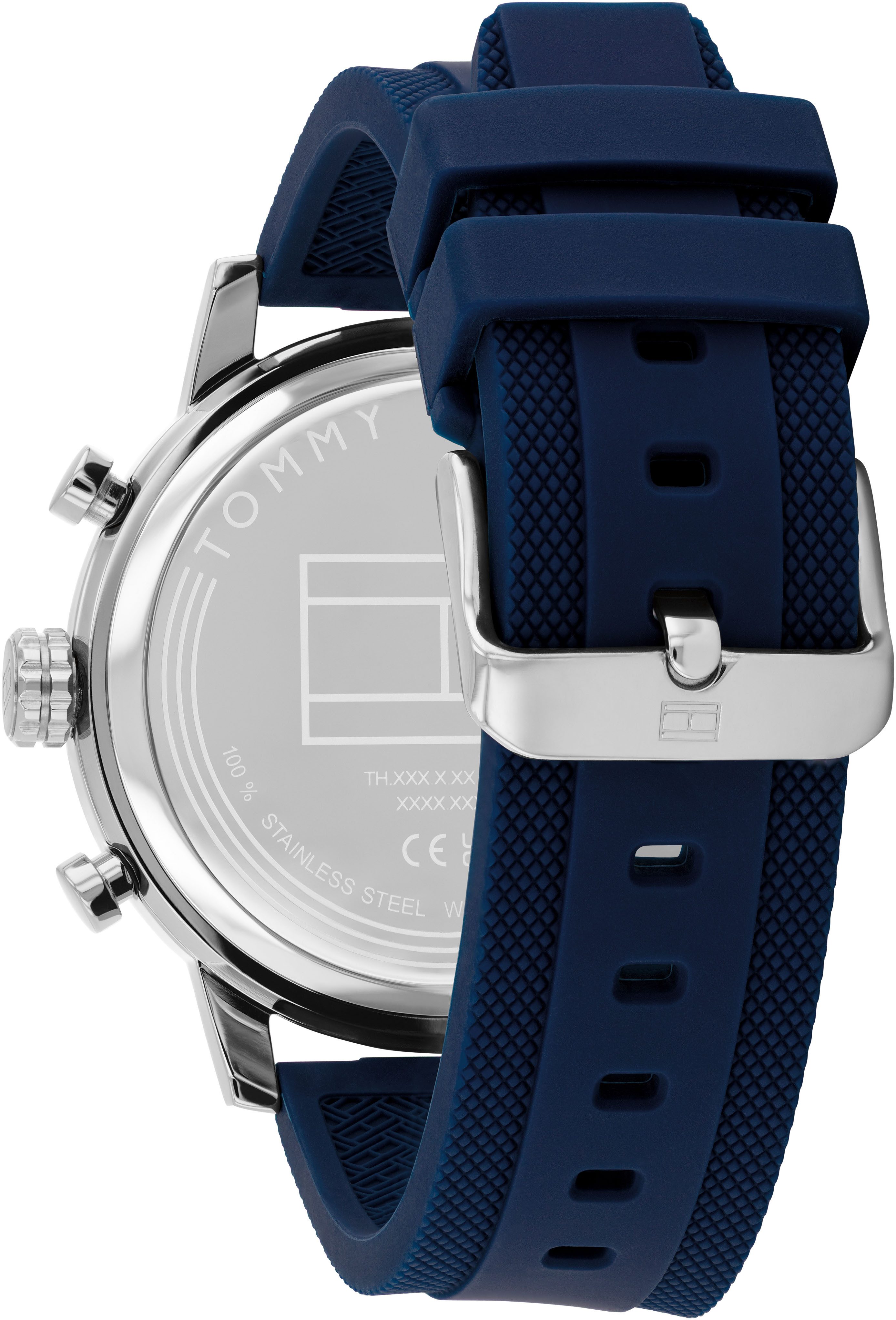 Tommy Hilfiger Multifunktionsuhr ROCKY 1792177, Quarzuhr, Armbanduhr, Herrenuhr, Silikonarmband, analog