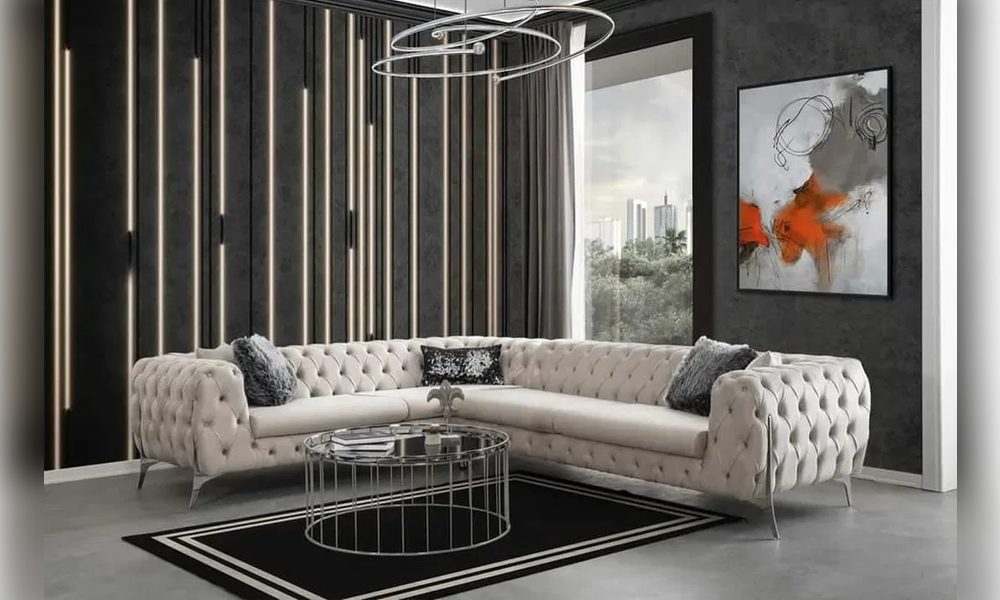 Xlmoebel Chesterfield-Sofa Elegantes Ledersofa mit hochwertiger Polsterung und modernem Design, 1 Teile, Hergestellt in Europa