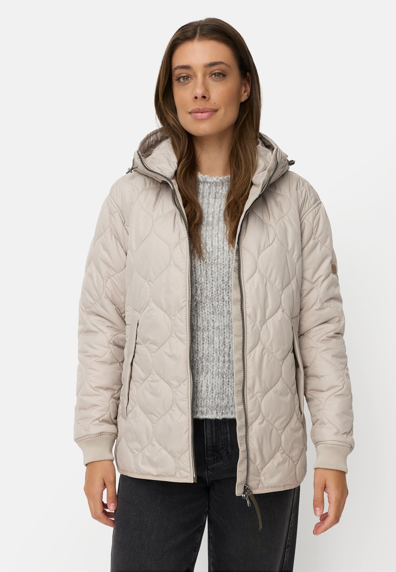 camel active Funktionsjacke mit 2-Wege Reißverschluss Langarm Markenlogo