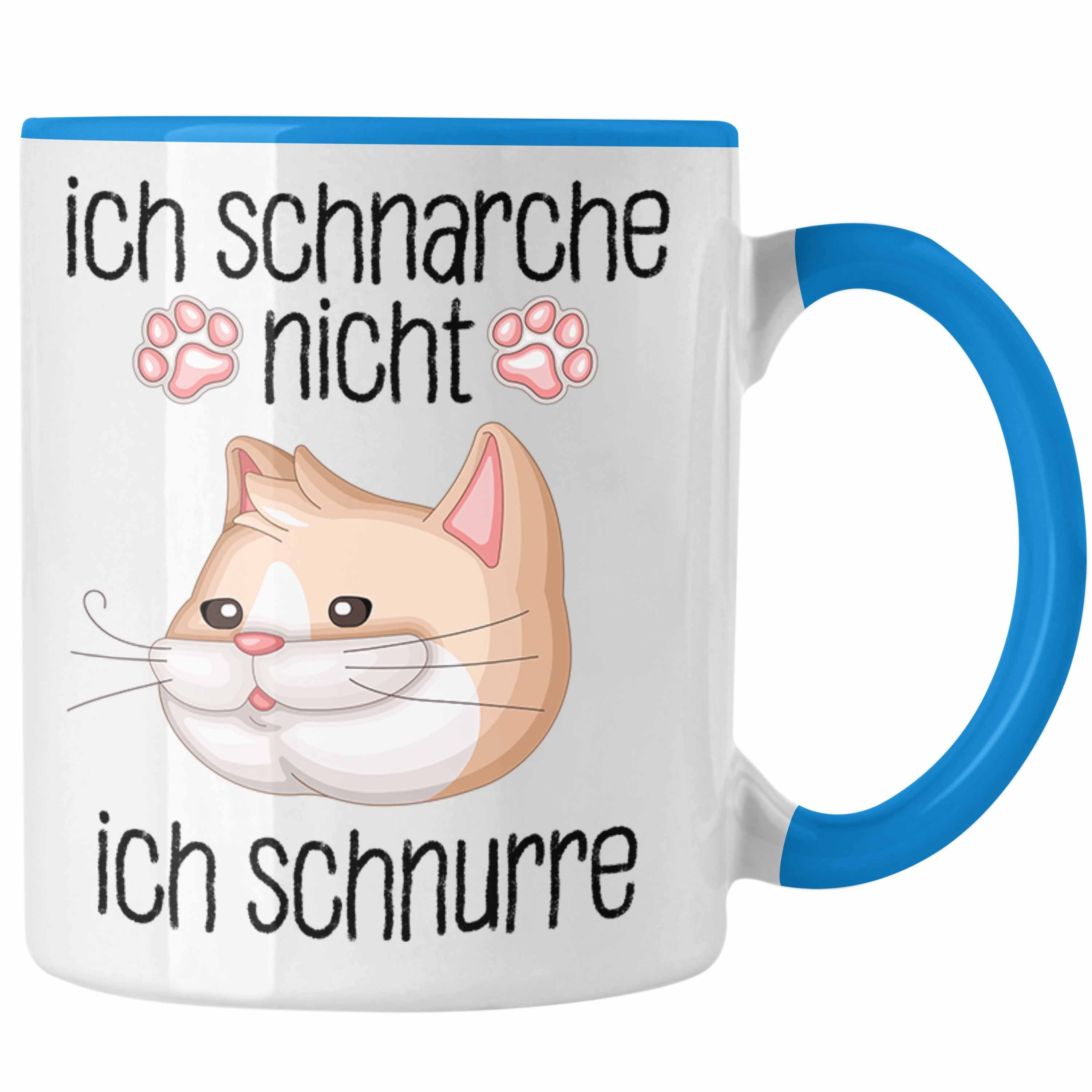 Trendation Tasse Katzen Mama Tasse Geschenk Ich Schnarche Nicht Ich Schnurre Lustige Ge Blau | Teetassen