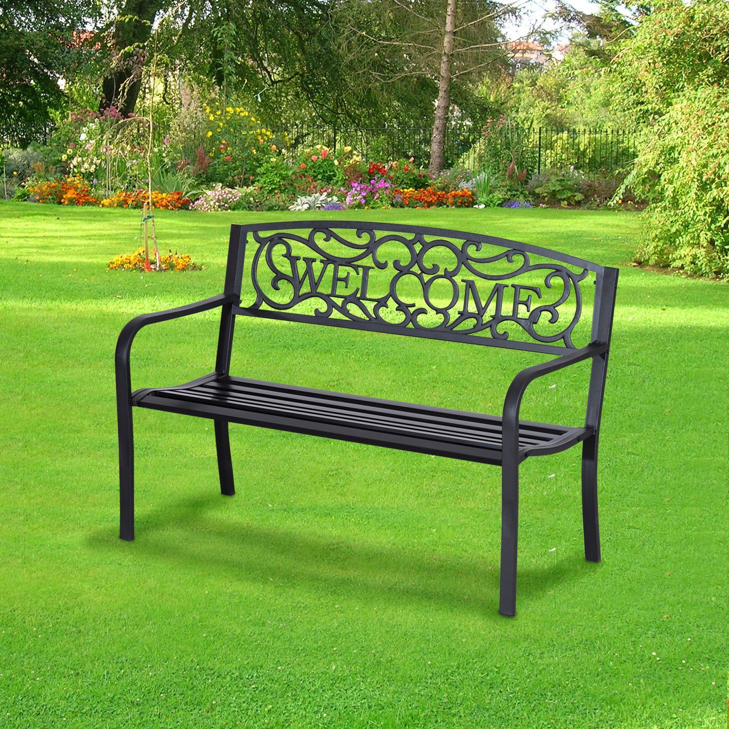 Outsunny Gartenbank Gartenbank im nostalgischen Stil