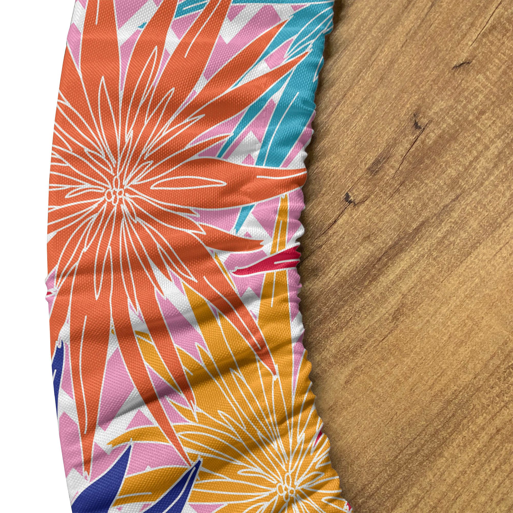 Abakuhaus Tischdecke Rundum-elastische Stofftischdecke, Bunt Chrysantheme-Gekritzel-Kunst