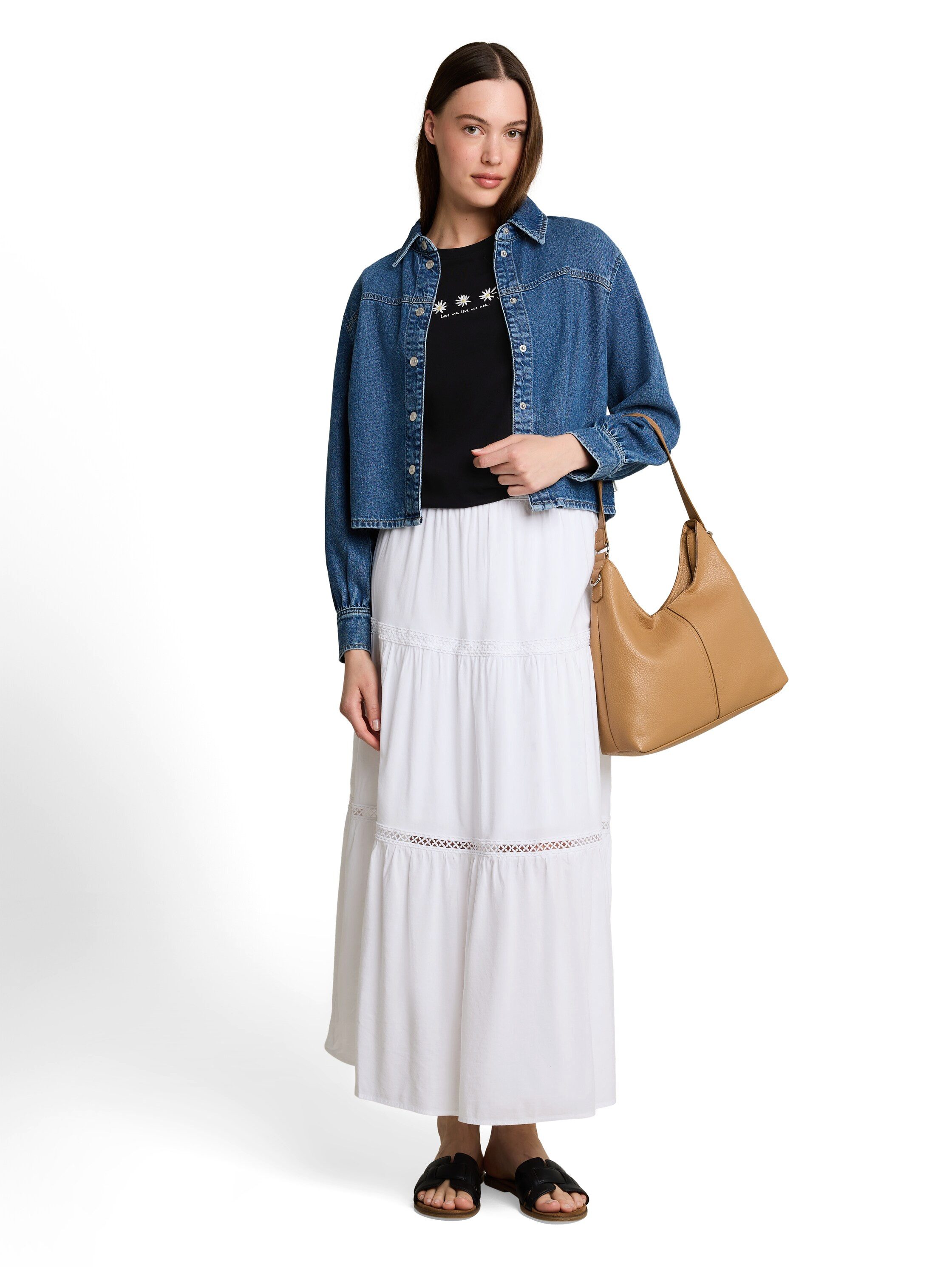 TOM TAILOR Denim Kurzarmshirt Sommershirt mit Stickerei – Bild 4 von 5