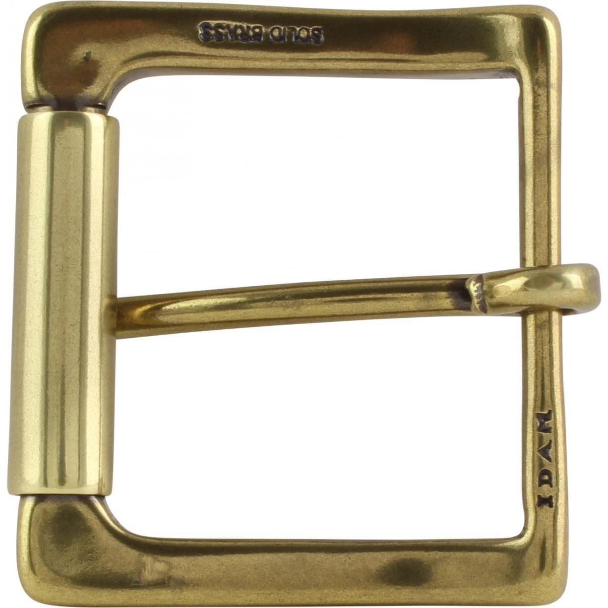 BELTINGER Gürtelschnalle mit Rolle aus massivem Messing 4,0 cm - Buckle Gürtelschließe 40mm Ede (1-St)