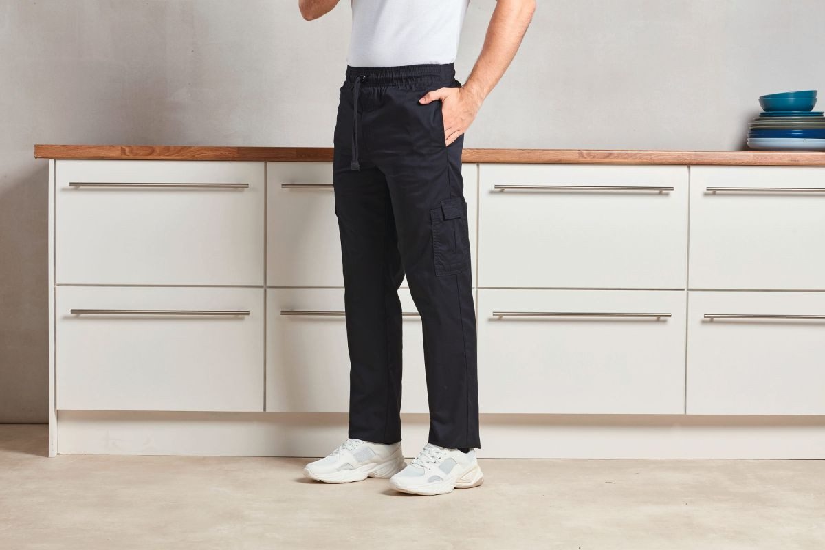 Premier Workwear Arbeitshose Essential Chefs Cargo Pocket Trousers, Länge: 82 cm