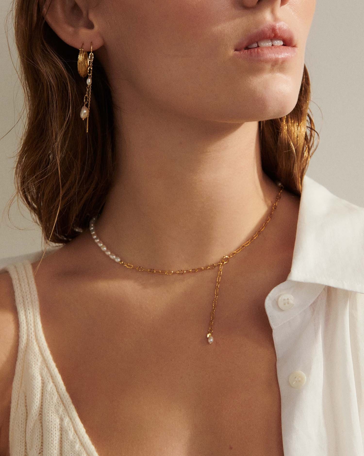 Karat Perlenkette Silber Halskette Seaside Pernille Corydon vergoldet cm, 18 Damen 40-45 925,