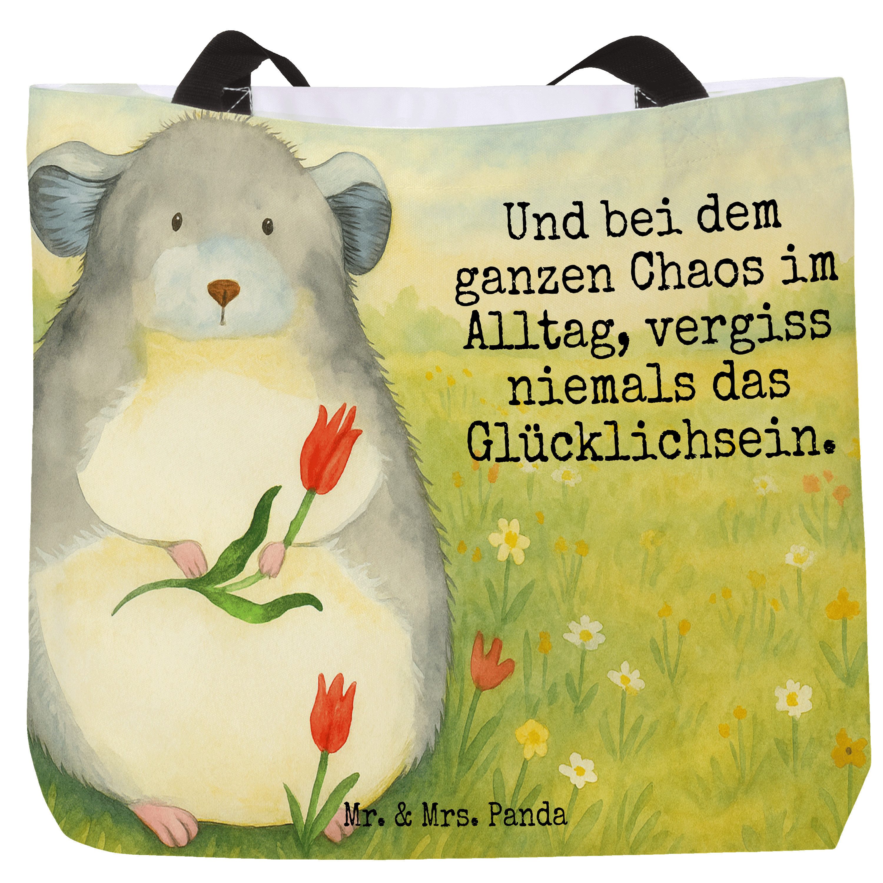 Shopper Chinchilla Blume Design, Reisetasche, Weiß, traurig sein, Tragetasche