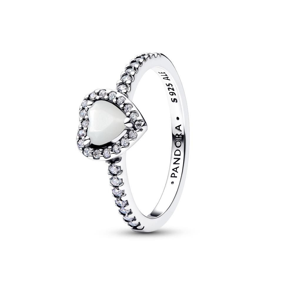 Fingerring Silberring für Damen Herz mit Perlmutt von PANDORA Timeless