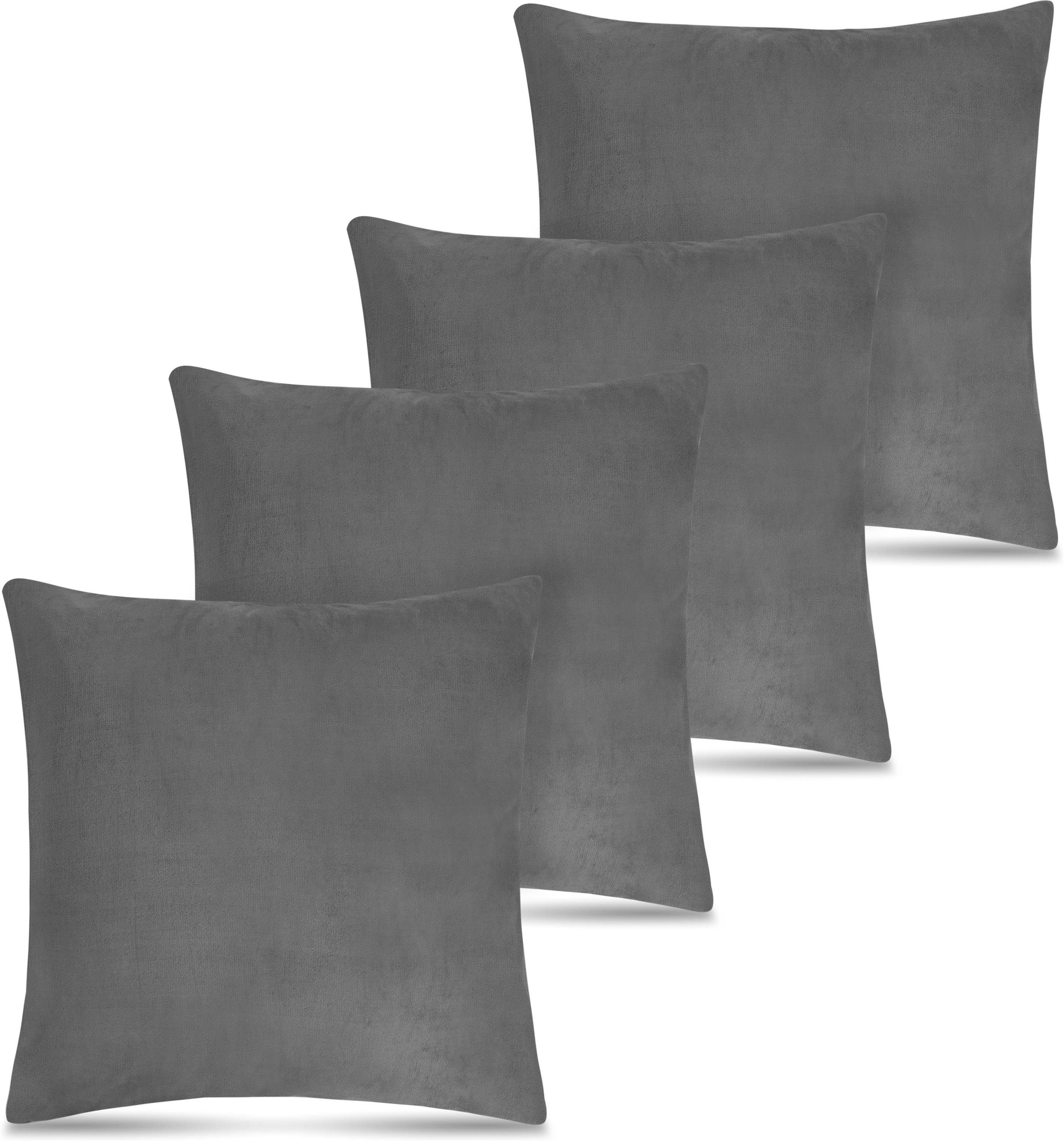 Aspero Dekokissen 4er Set Kissenbezüge Tamara, Dekokissen 45 x 45 cm mit Cashmere Feeling
