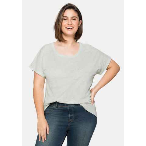 Sheego T-Shirt Große Größen mit Ausbrennermuster, leicht transparent