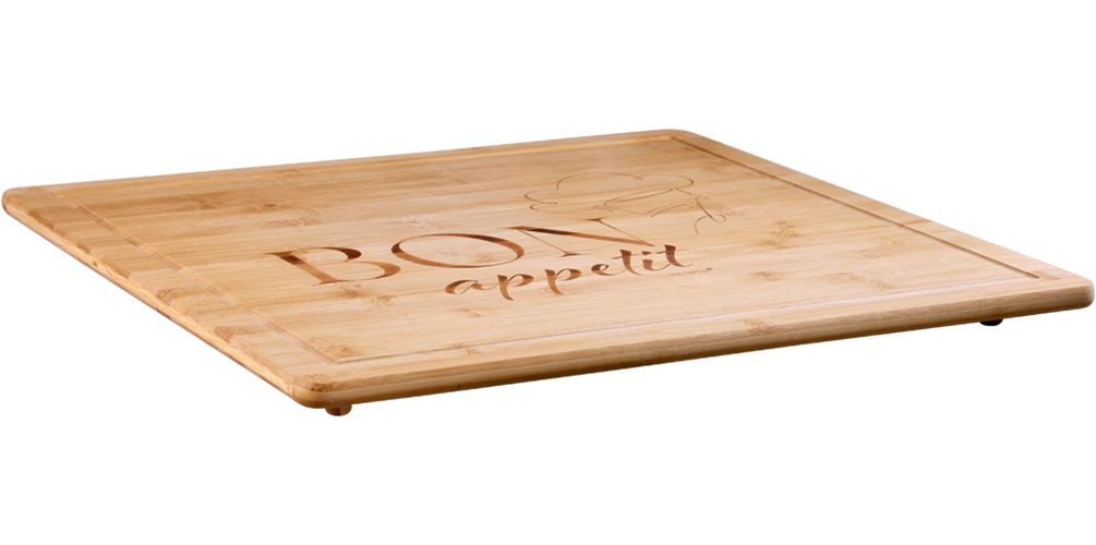 KESPER® Herdblende-/Abdeckplatte Schneidebrett, Bon appetit, Bambus, (1 tlg), mit vier Bambusfüßen