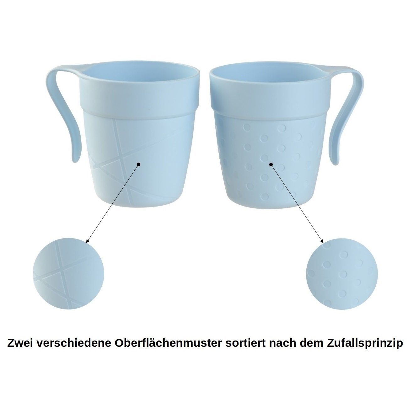 Engelland Kinderbecher Plastikbecher mit Henkel, 5-tlg., Kunststoff, BPA-frei, mit Henkel, bunte Mischung, 0,33 Liter