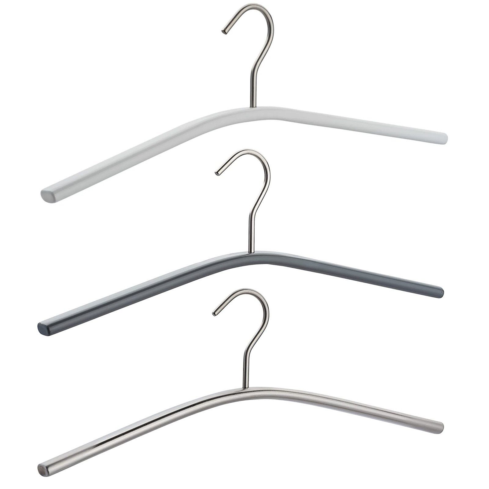 WENKO Kleiderbügel Garderobenbügel Jackenbügel Sakkobügel Kleider Bügel  Wäschebügel, (1-tlg), in ovaler Trendform Metall Drehbar
