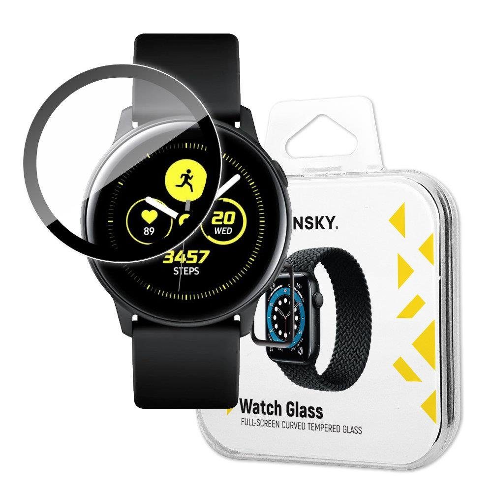 Wozinsky Schutzglas Full Glue Schwarz für Samsung Galaxy Watch Fit 2, Displayschutzglas, 1 Stück