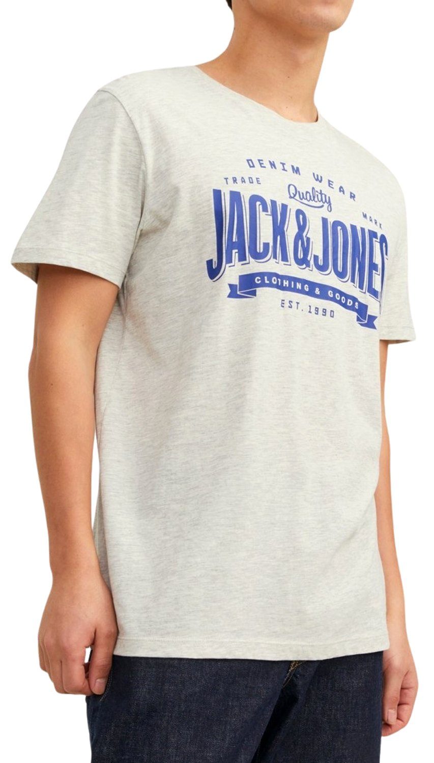 Shirts Set, 3er mit & Baumwolle (Spar Jack Print-Shirt aus 3er-Pack) 8 Jones Printaufdruck Mix