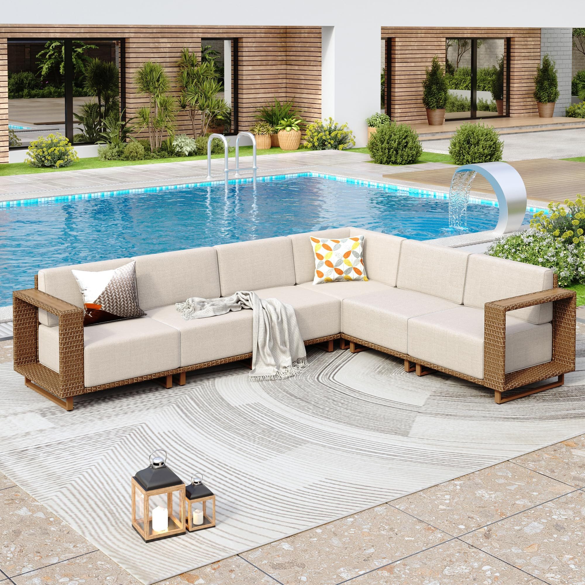 PHI VILLA Gartenlounge-Set, (Rattan Gartenmöbel Set günstig online kaufen