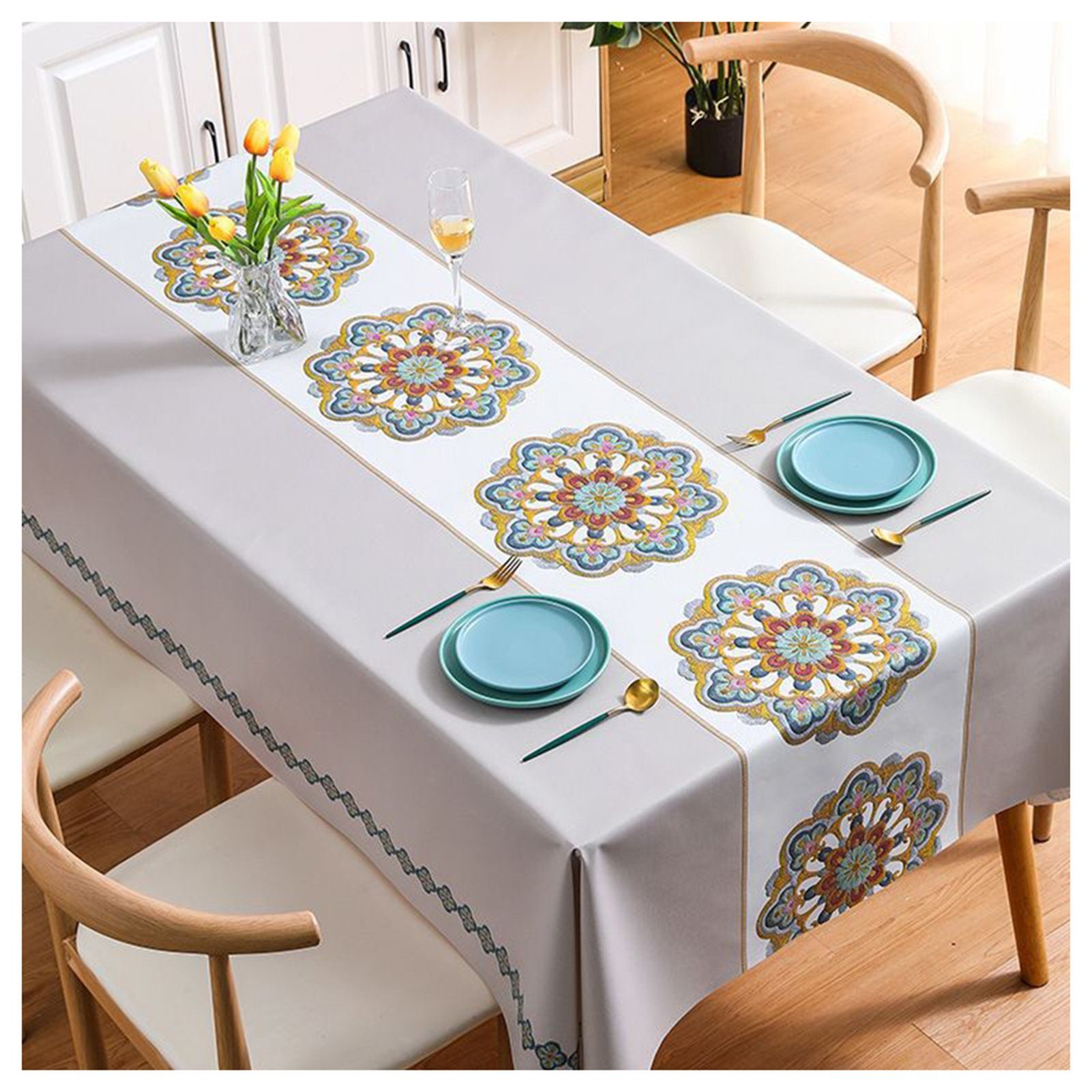 Haushalt Farbe Blusmart Stil Tischdecke PVC Druck Tischschonbezug Europäischen