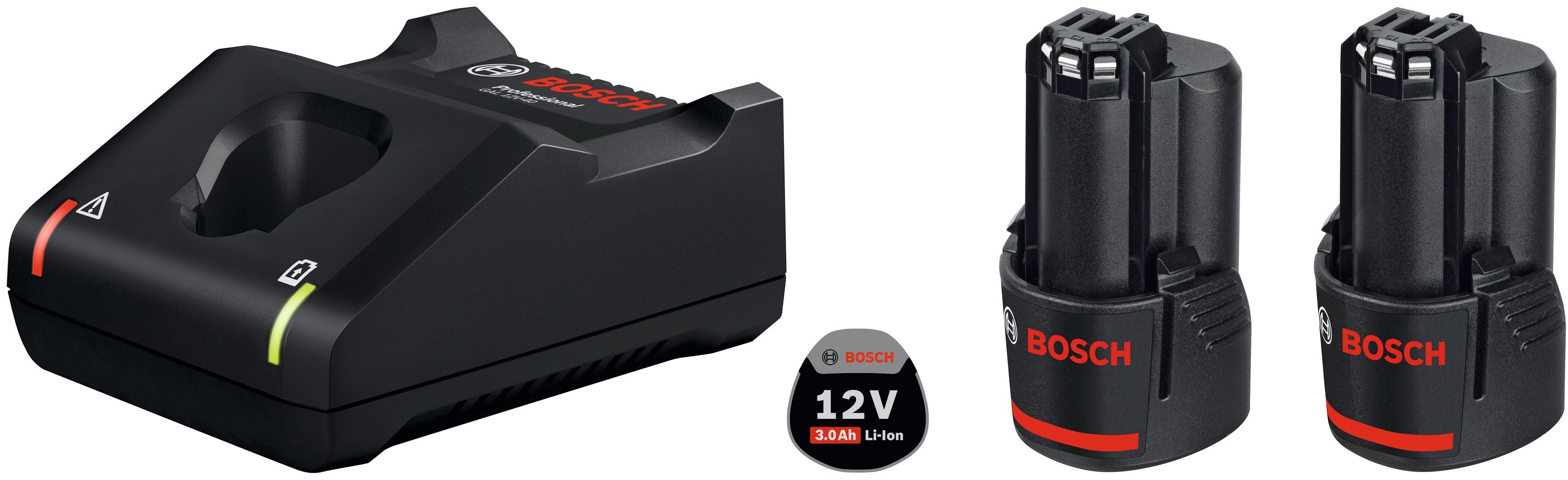 BOSCH PROFESSIONAL AkkuSet »GAL 12V40 / GBA 12V 3.0Ah«, 2 Akkus, 12 V