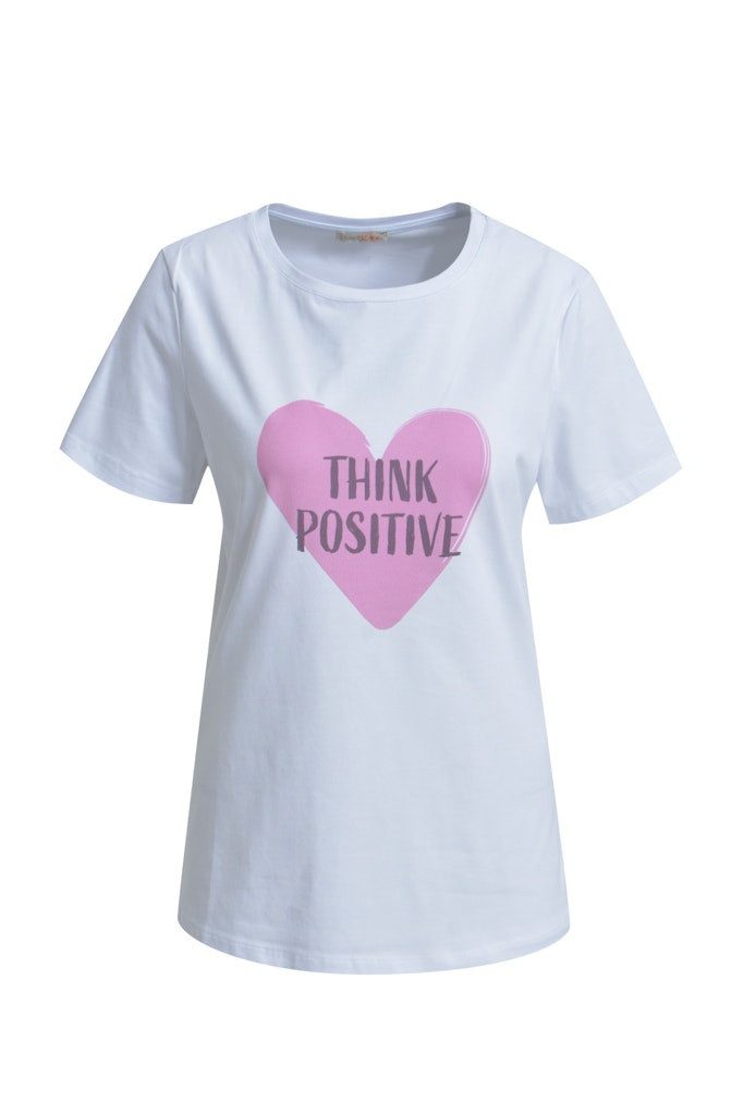 HeartKiss T-Shirt T-SHIRT THINK POSITIVE HEART PRINT