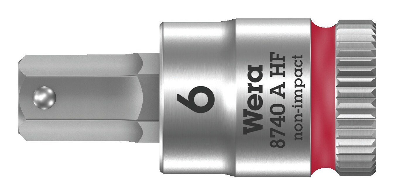 Wera Steckschlüssel, Schraubendrehereinsatz 1/4" Innensechskant mit Haltefunktion 6 x 28 mm