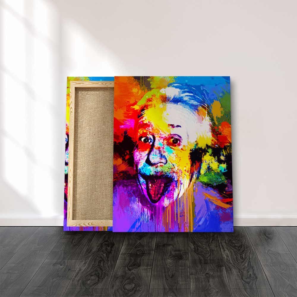 Leinwandbild, Einstein Rahmen schwarzer Wandbild von DOTCOMCANVAS® Abstraktes