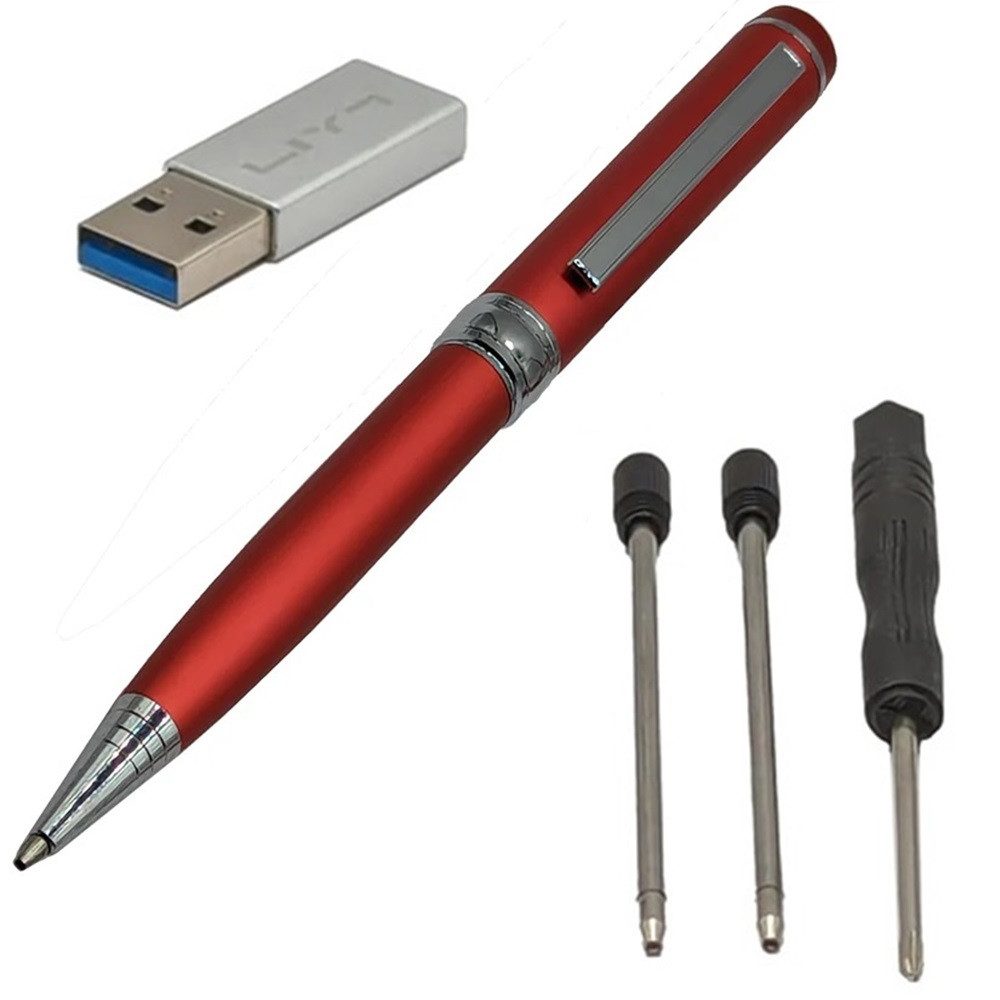 SpionProfi 32GB Kugelschreiber Mini Voice Recorder Diktiergerät Ton Aufnahmegerät Digitales Diktiergerät (Kugelschreiber mit versteckte Voice Recorder Diktiergerät Spy Spion)