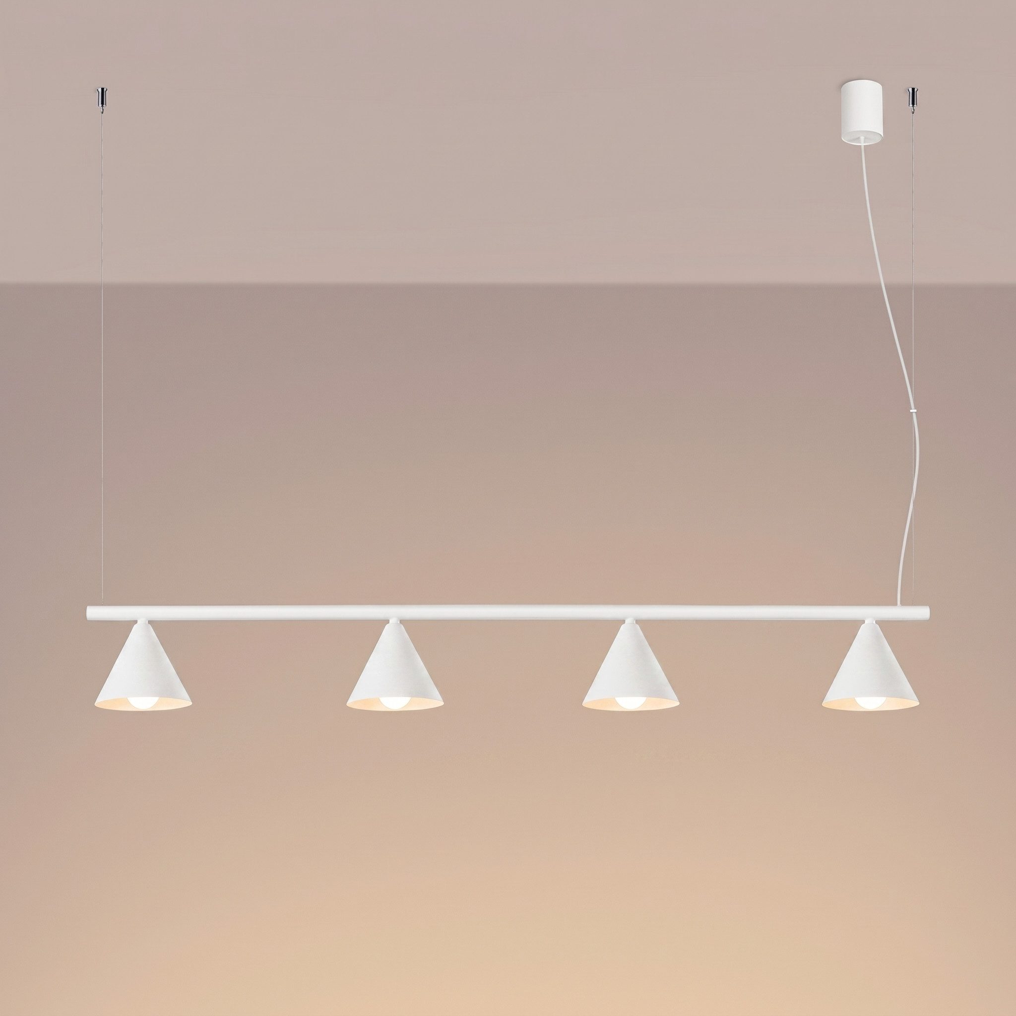SOLLUX lighting Kronleuchter Kronleuchter NOX 4L weiß, Nicht enthalten