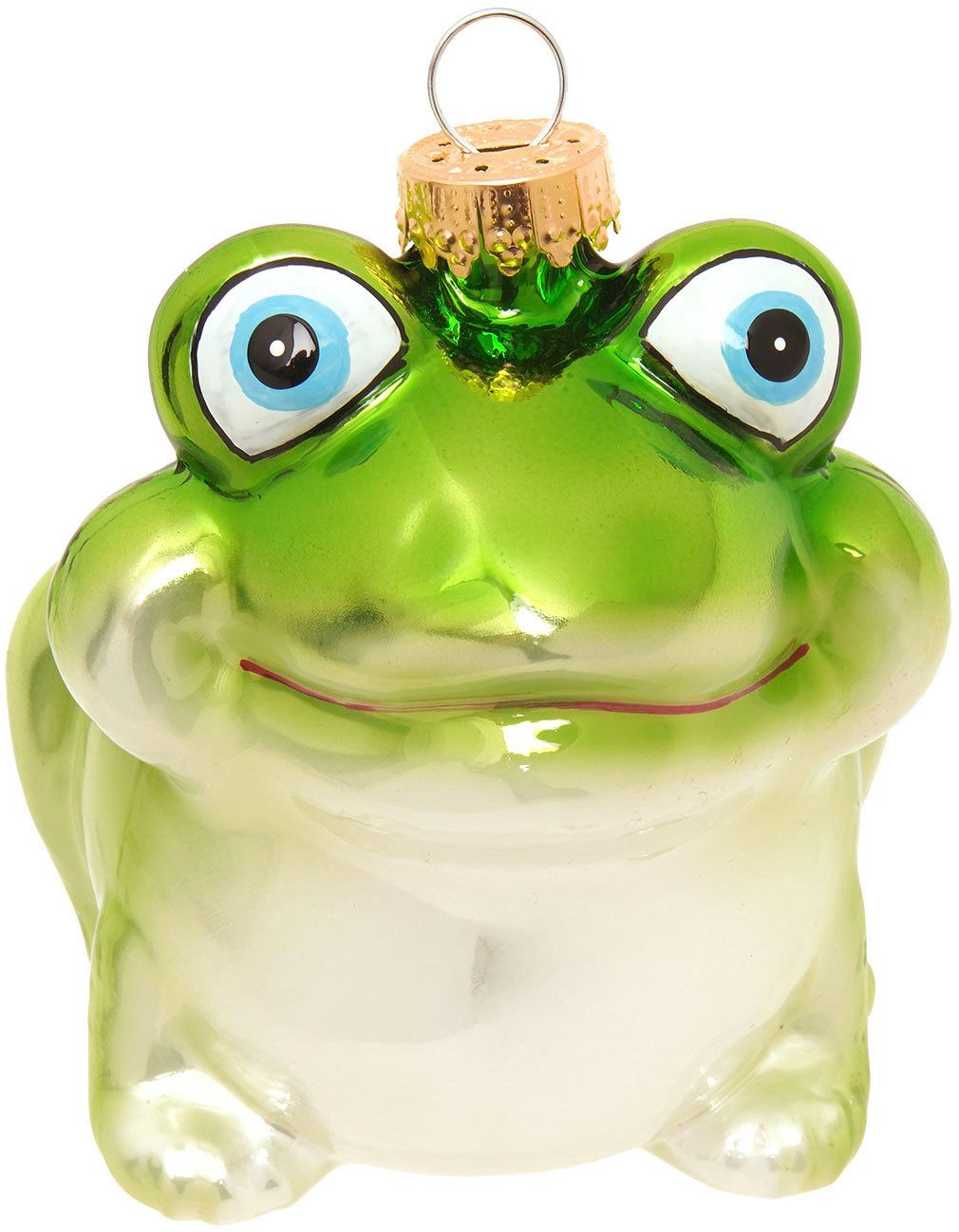 Krebs Glas Lauscha Weihnachtsbaumkugel Baumschmuck Frosch grün 8cm, Dekoriert mit Liebe zum Detail