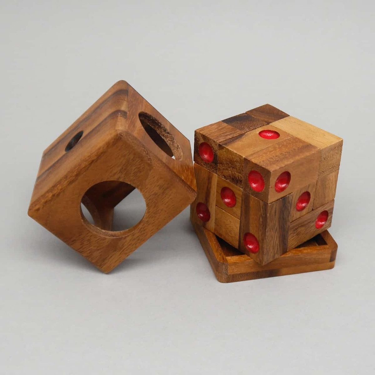 ROMBOL Denkspiele Spiel WÜRFEL IN DER BOX - tolles Geduldsspiel, Knobelspiel, Holzpuzzle