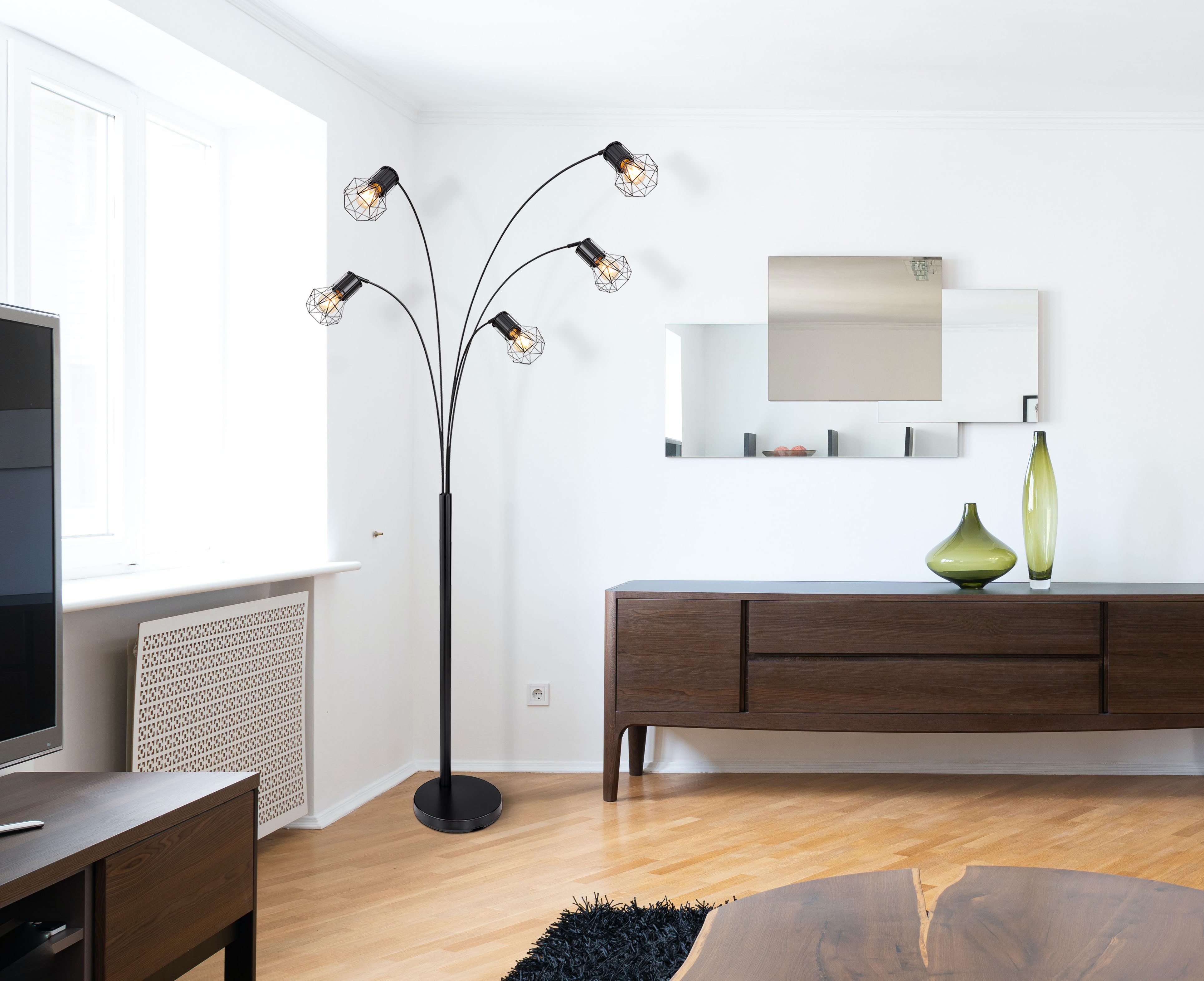 GLOBO LIGHTING Stehlampe PRISKA, ohne Leuchtmittel, Stehlampe Wohnzimmer Schlafzimmer Flur Design-Leuchte