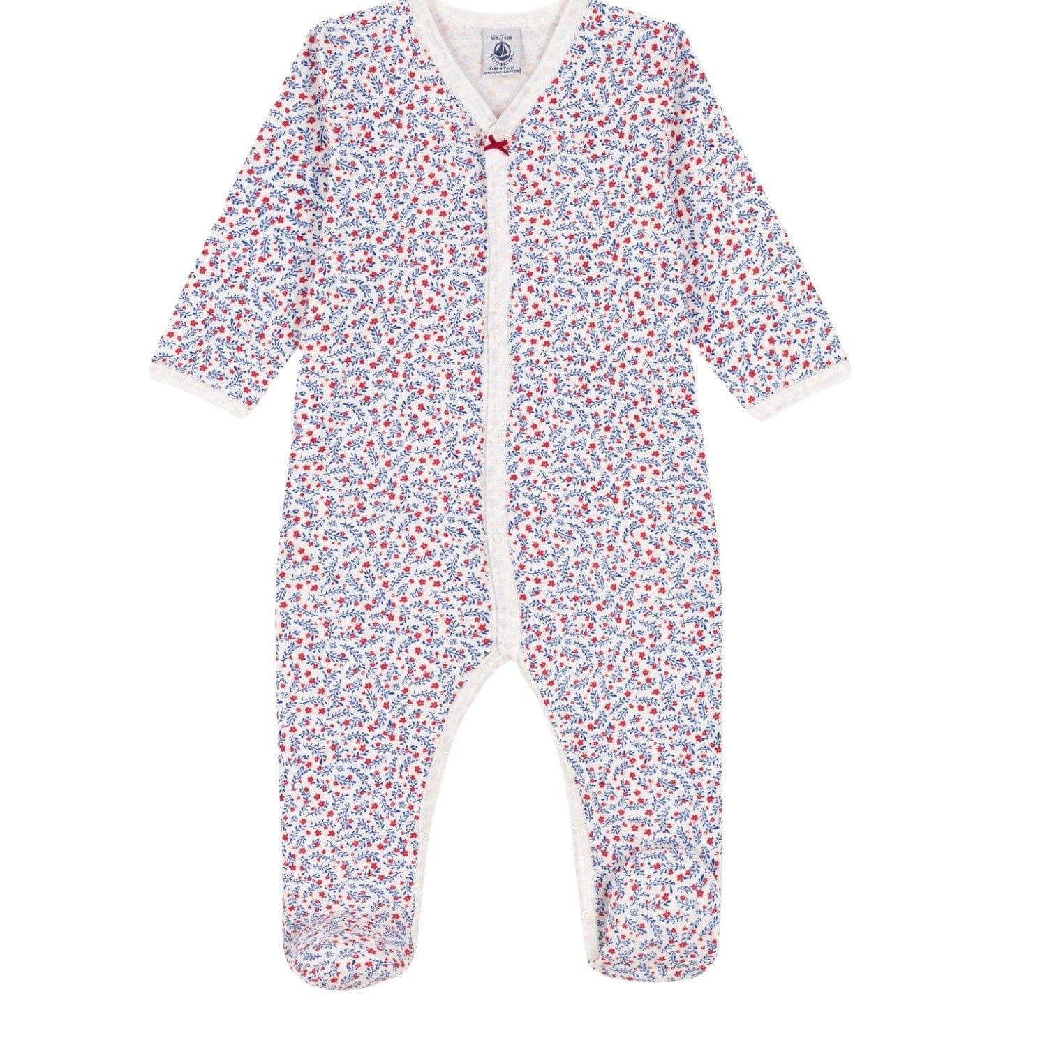 Petit Bateau Strampler Petit Bateau Geblümter Strampler aus Baumwolle