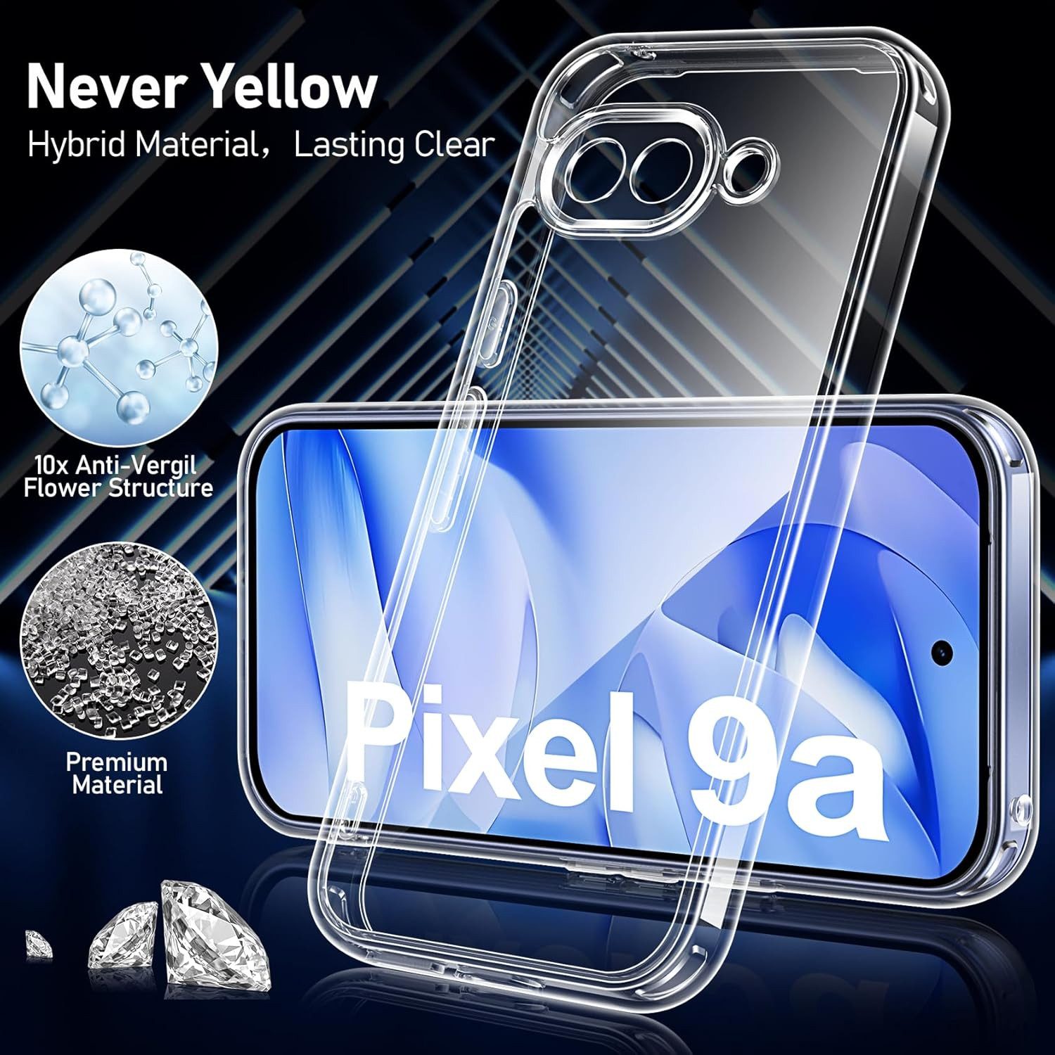 MSM Handyhülle Hülle + 2X Schutzglas für Google Pixel 9A Panzerfolie Full Screen Case