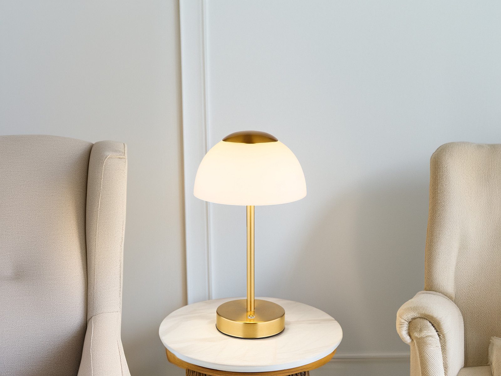 GLOBO LIGHTING LED Tischleuchte, Dimmfunktion, LED fest integriert, warmweiß, neutralweiß, Tageslichtweiß, 2er Set Pilzlampe ohne Strom-Kabel aufladbar USB Akku kabellos, H 31cm