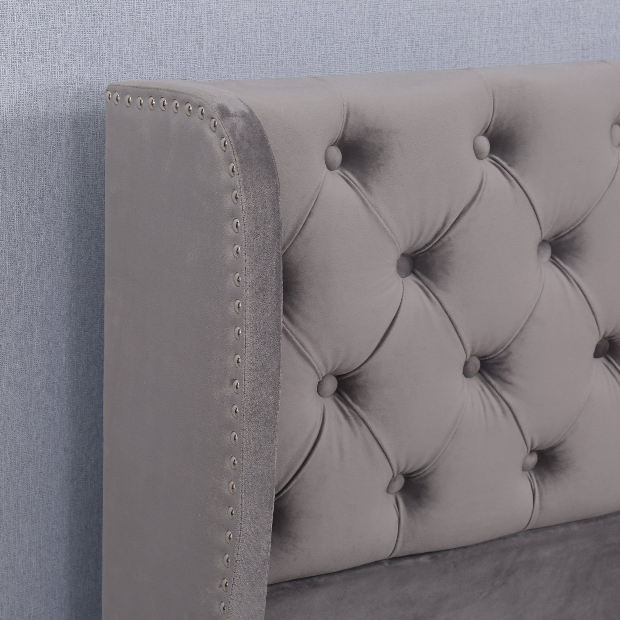 Boxspringbett (Doppelbett Funktionsbett mit Bettkasten und Lattenrost), Polsterbett 180x200 cm Hydraulisches Bett, Samt, Gepolstertes Kopfteil