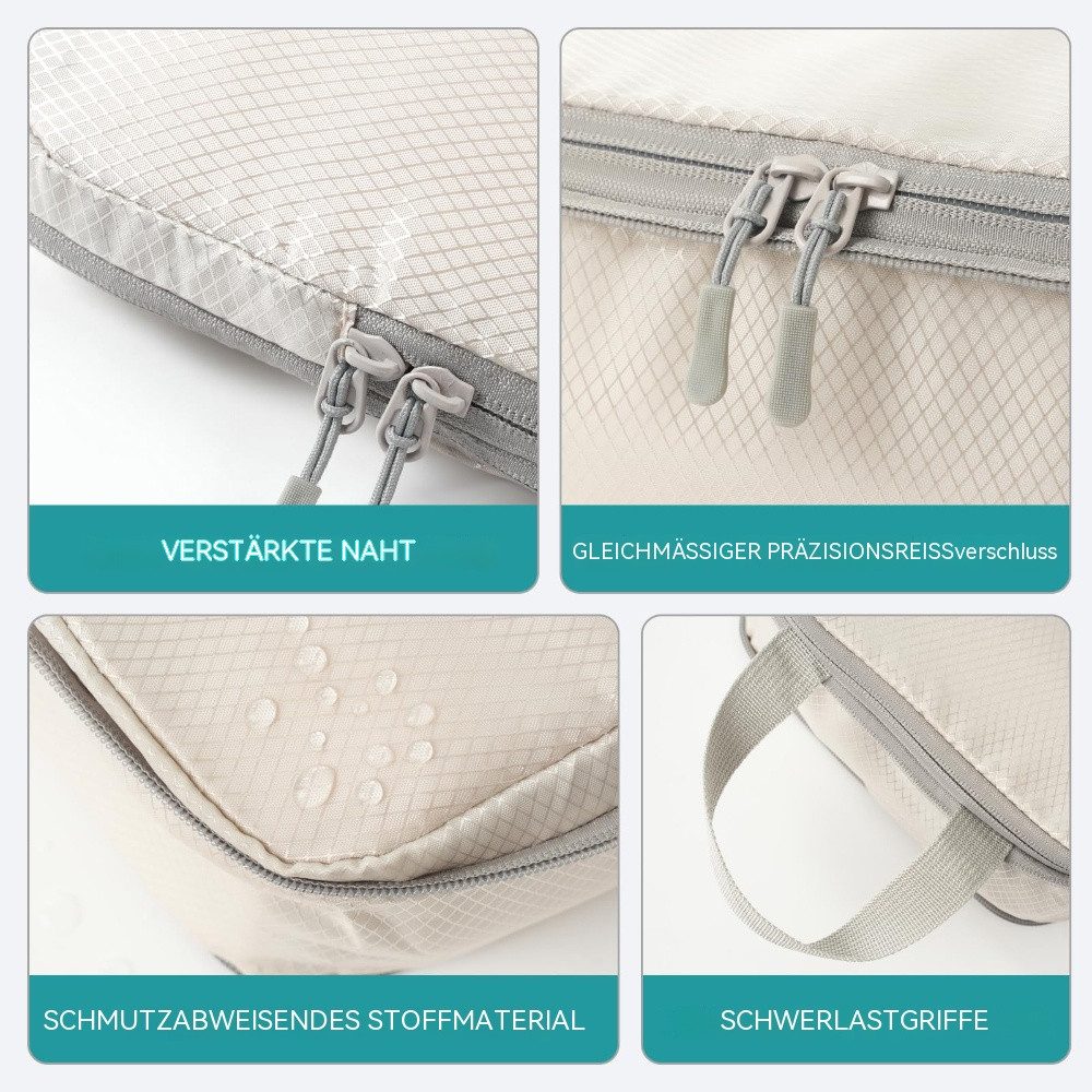 Blusmart Kofferorganizer Kompressions-Verpackungswürfel für Reisen (leichter, platzsparender, ausziehbarer, 5-tlg., Verpackungsorganisator), Für Handgepäck, Kof – Bild 4 von 5