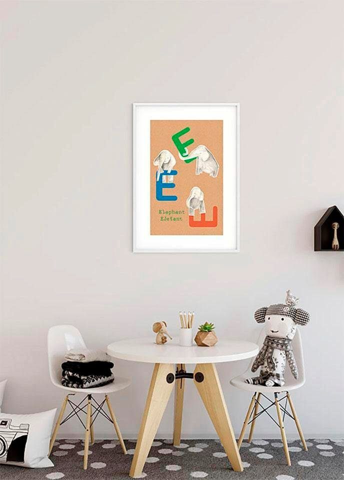 Komar Poster ABC Animal E, Kinderzimmer, Buchstaben Schlafzimmer, St), (1 Wohnzimmer