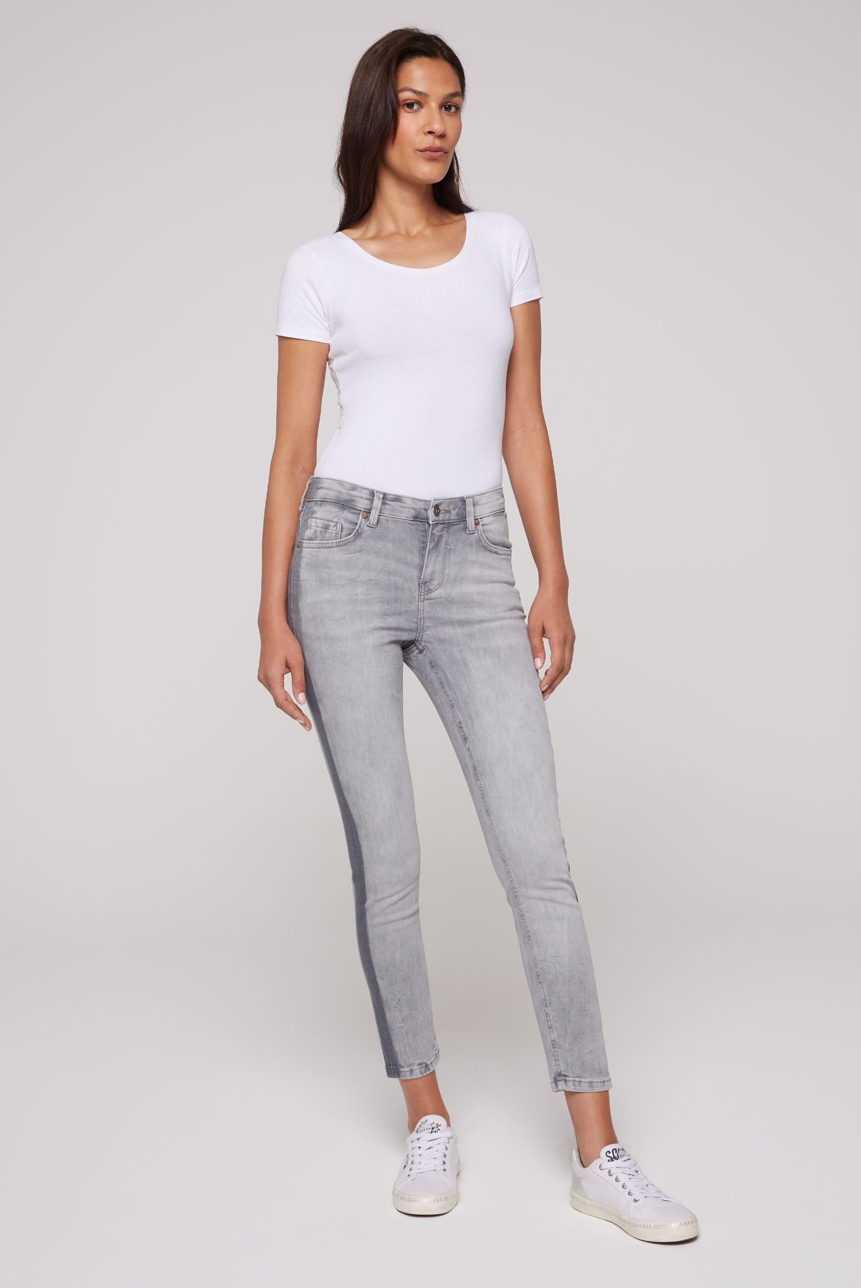 SOCCX Slim-fit-Jeans mit verkürztem Bein