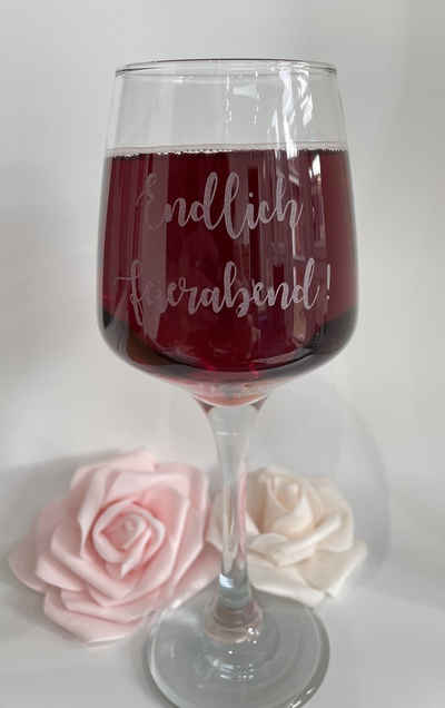 Wandtattoodesign Weinglas Weinglas mit Gravur "Endlich Feierabend" 300ml, mit Spuch Gravur
