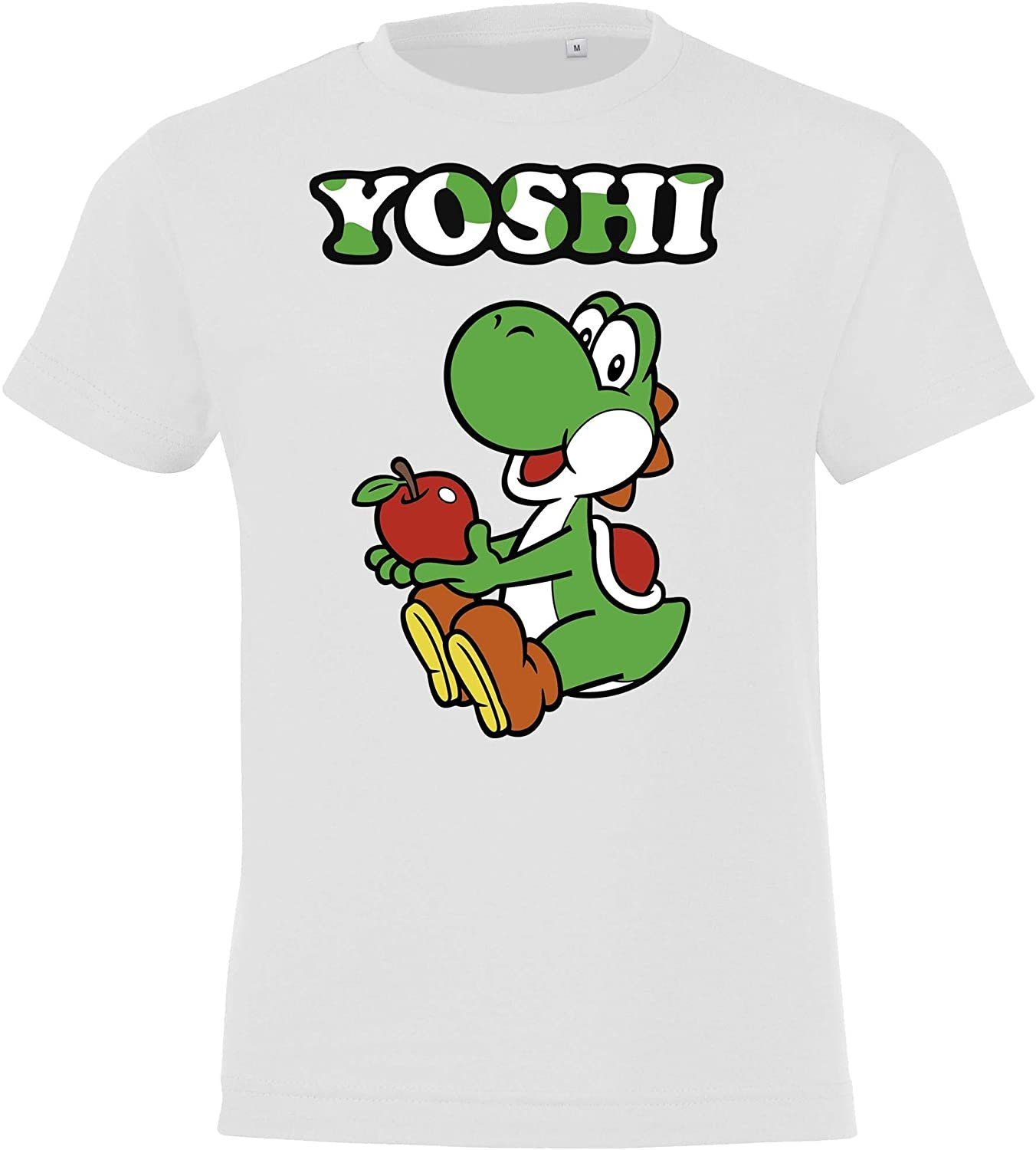 Youth Designz T-Shirt Kinder Baby T-Shirt Yoshi für Jungen & Mädchen mit trendigem Front Print Weiß