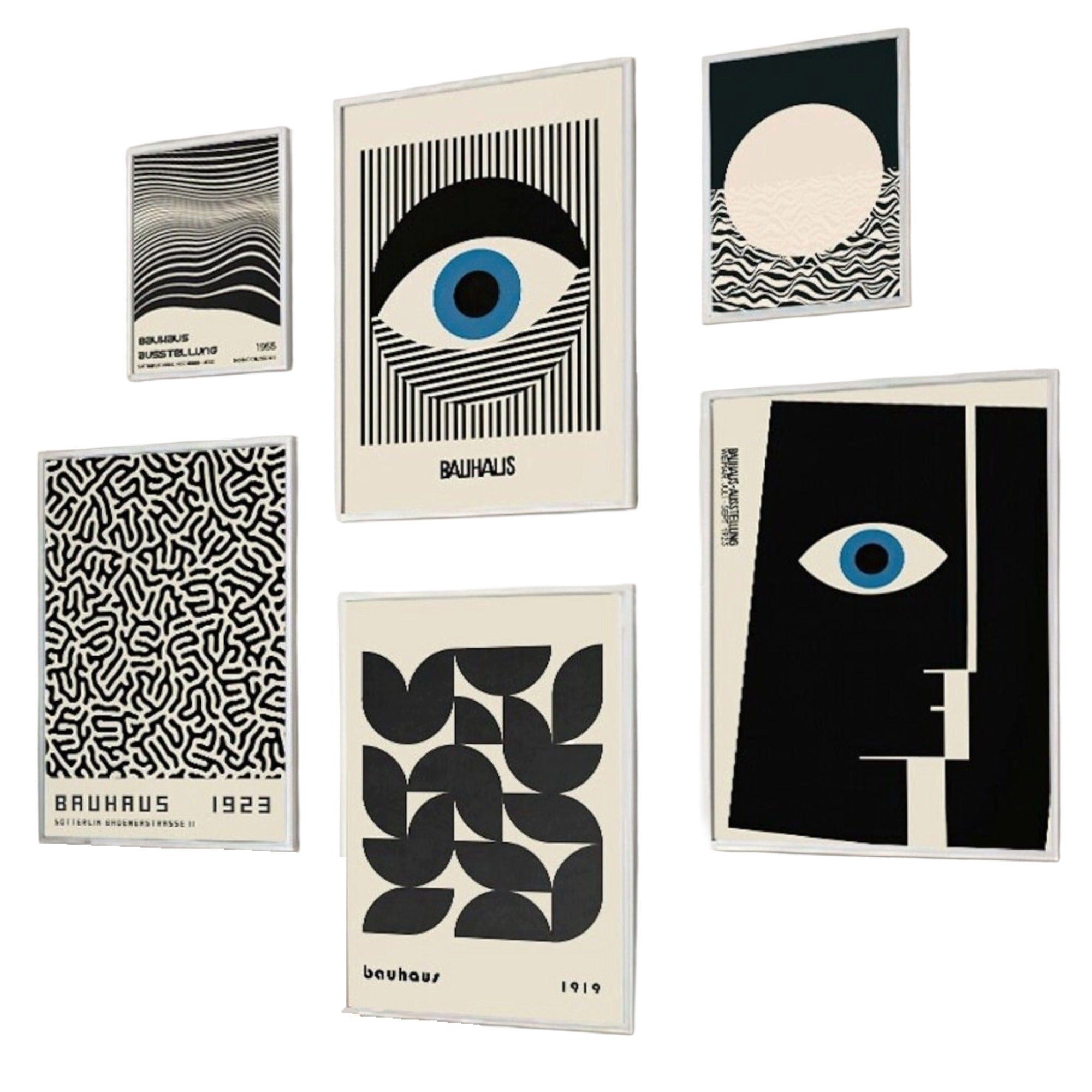 JUSTGOODMOOD Poster Bauhaus Auge mit verschiedenen Formen und Muster als Deko Print ohne R, H (1 St)