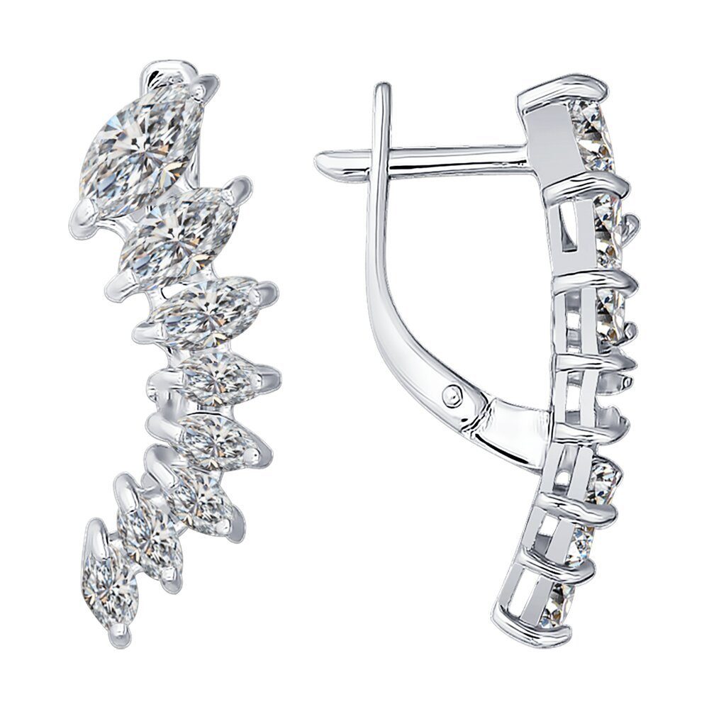 Creolen-Set Ohrringe Creolen Silber Zirkonia Steine Echtschmuck