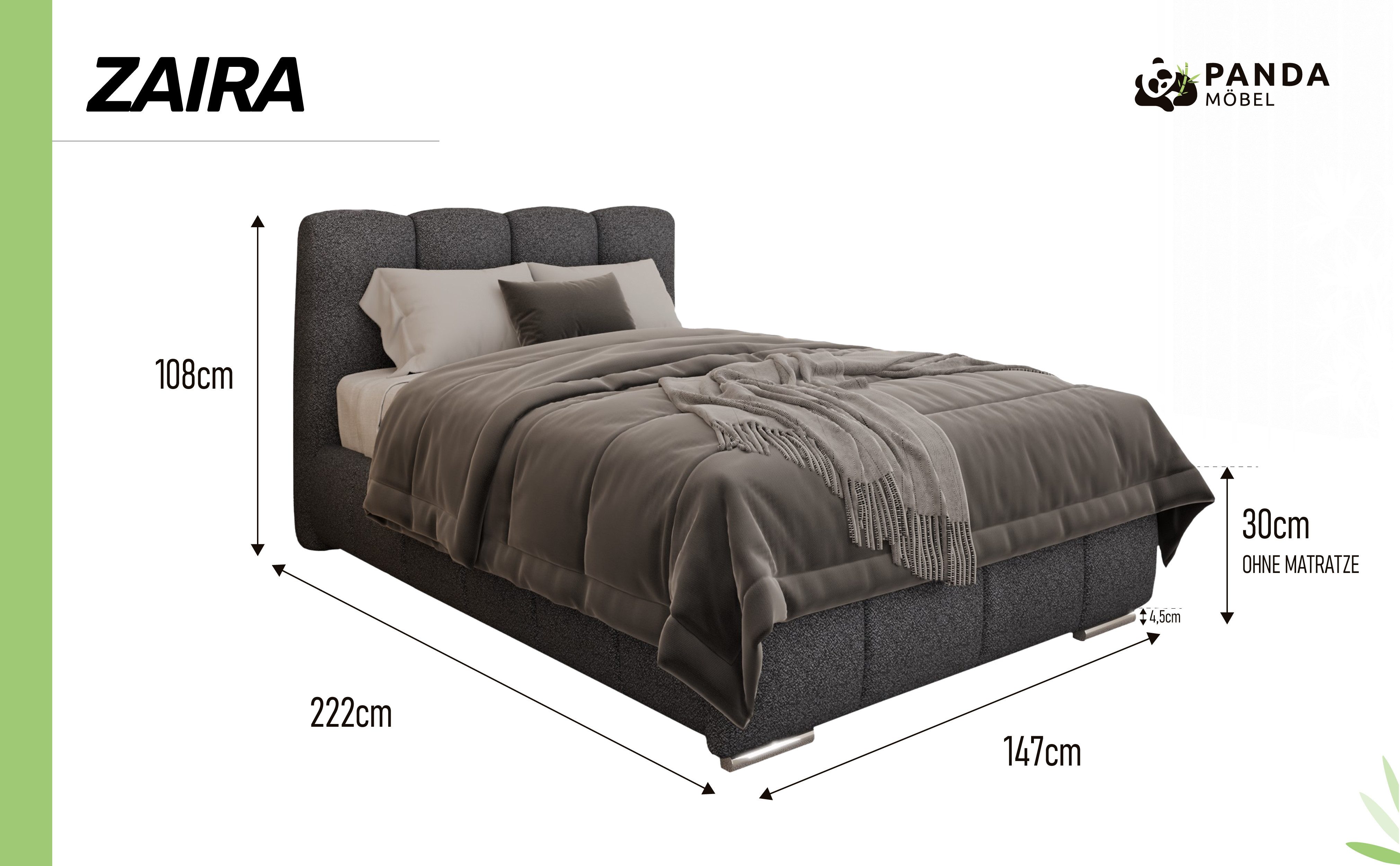 PANDA MÖBEL GmbH Polsterbett ZAIRA Elegantes günstig online kaufen