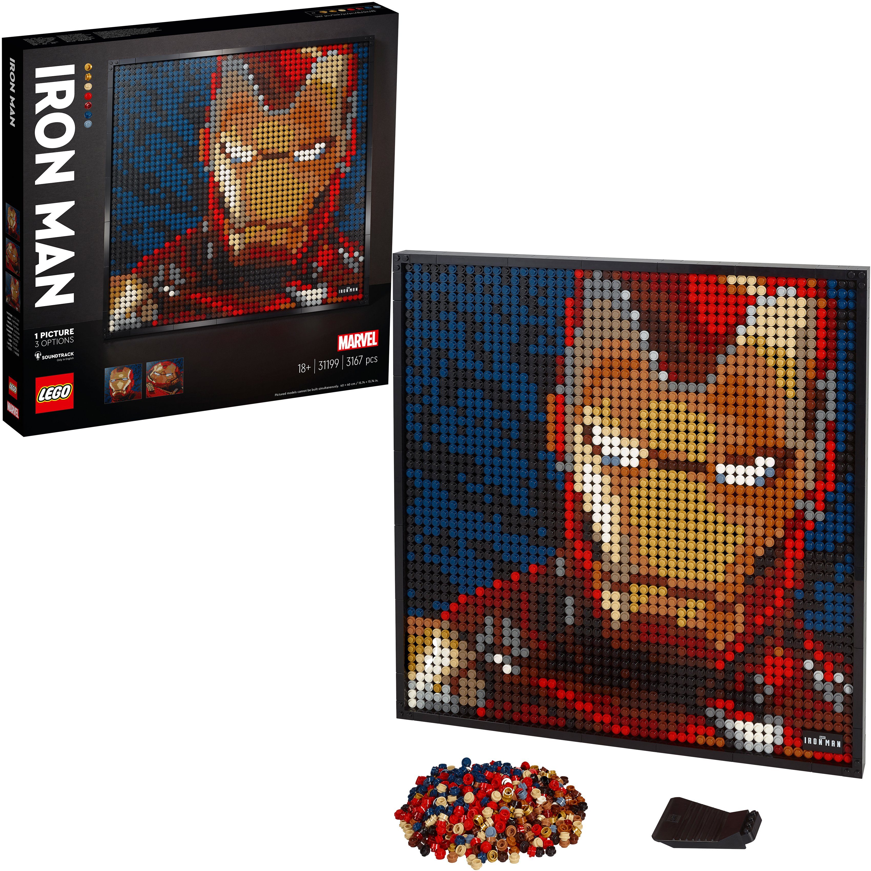 Image of LEGO Marvel Studios Iron Man - Kunstbild 3-in-1-Wandkunst-Set, Mehrfarbig