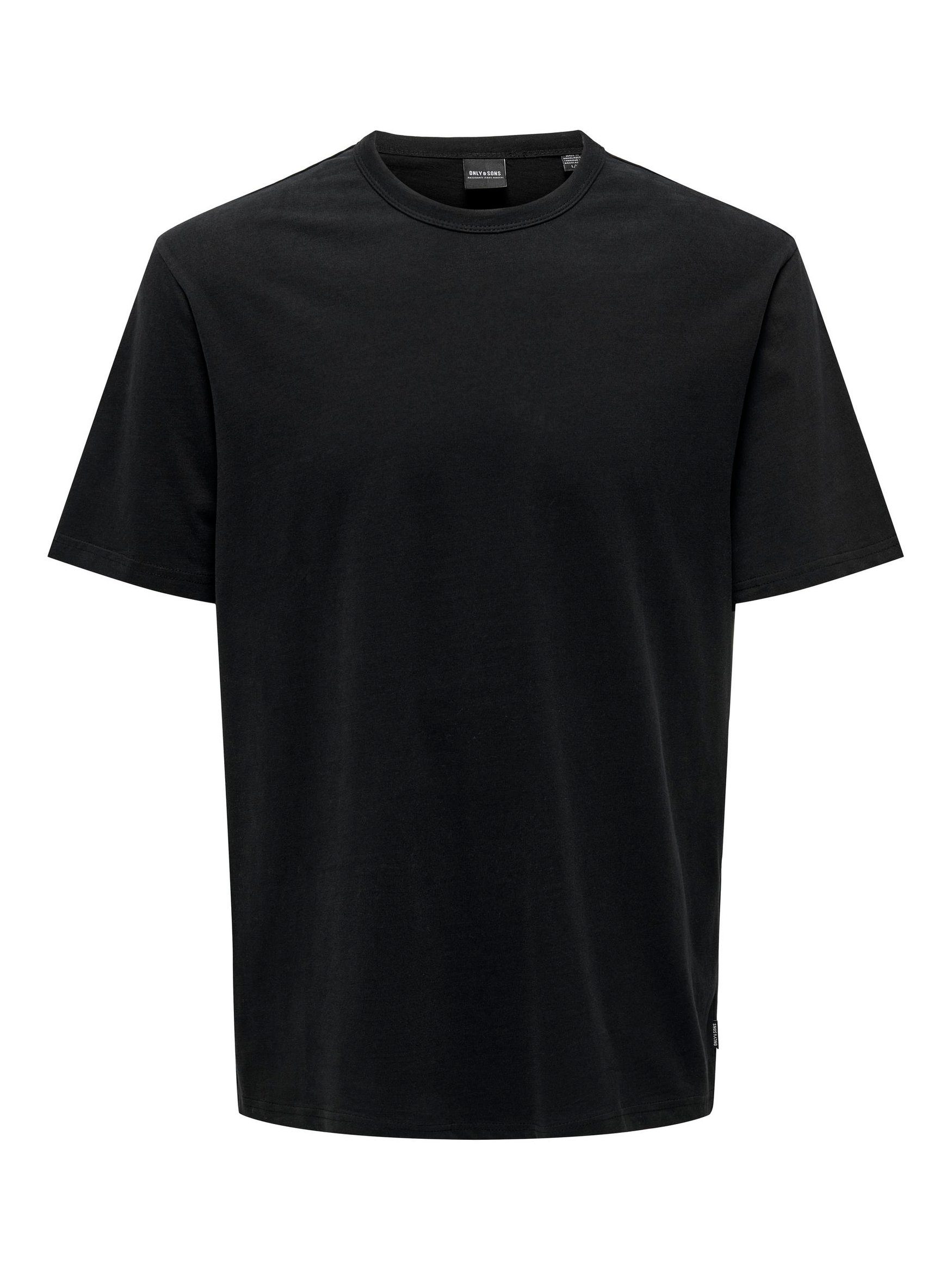 ONLY & SONS T-Shirt Weiches Rundhals T-Shirt Kurzarm ONSSMART Basic Shirt (1-tlg) 6806 in Schwarz
