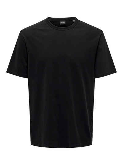ONLY & SONS T-Shirt Weiches Rundhals T-Shirt Kurzarm ONSSMART Basic Shirt (1-tlg) 6806 in Schwarz