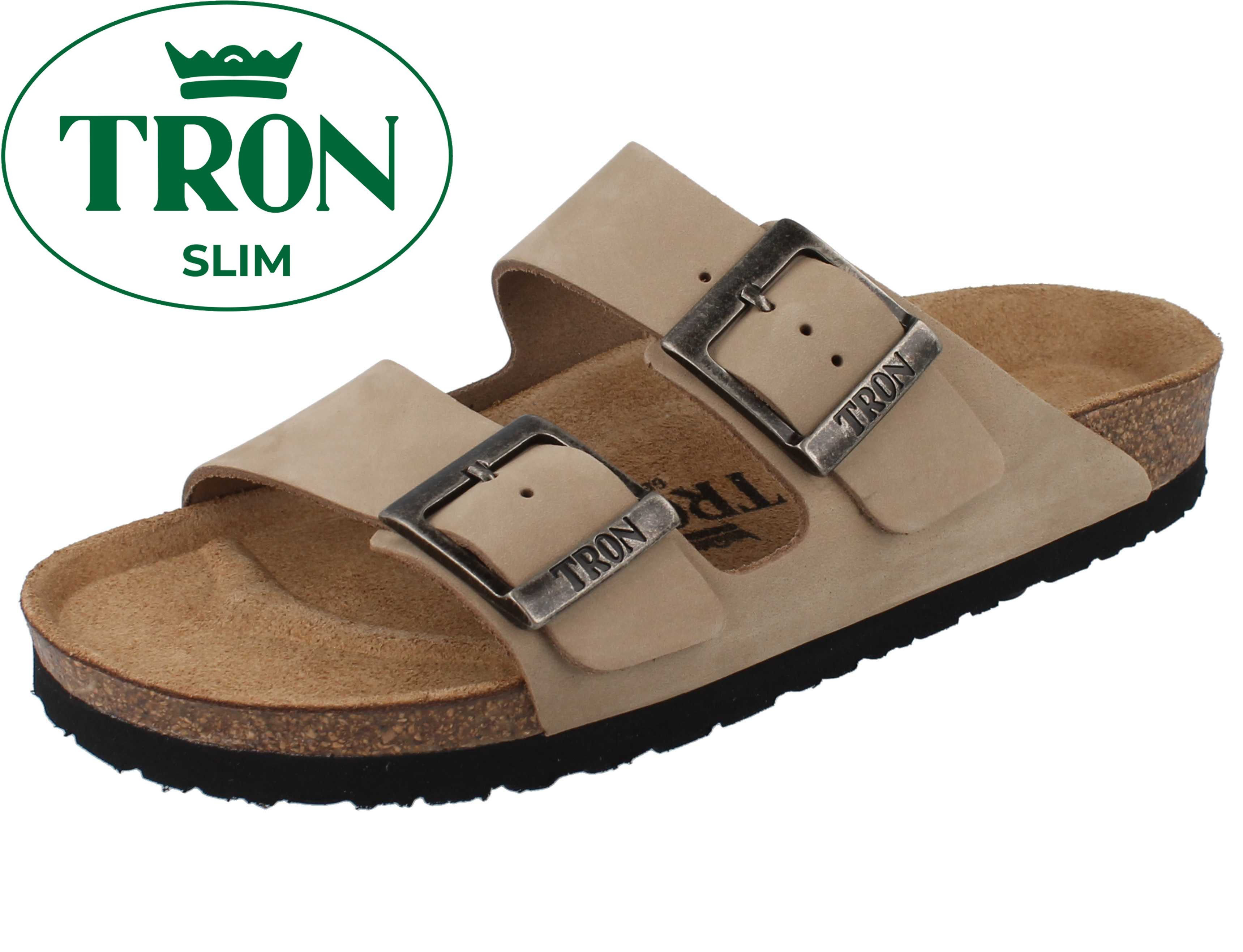 Tron TRON Pampelonne slim Damen Herren Tieffußbett Pantolette beige Pantolette Atmungsaktiv