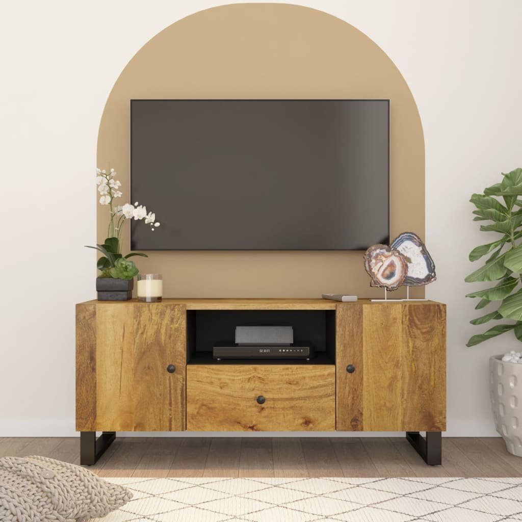 furnicato TV-Schrank 105x33,5x46 cm Mango & Holzwerkstoff Massivholz